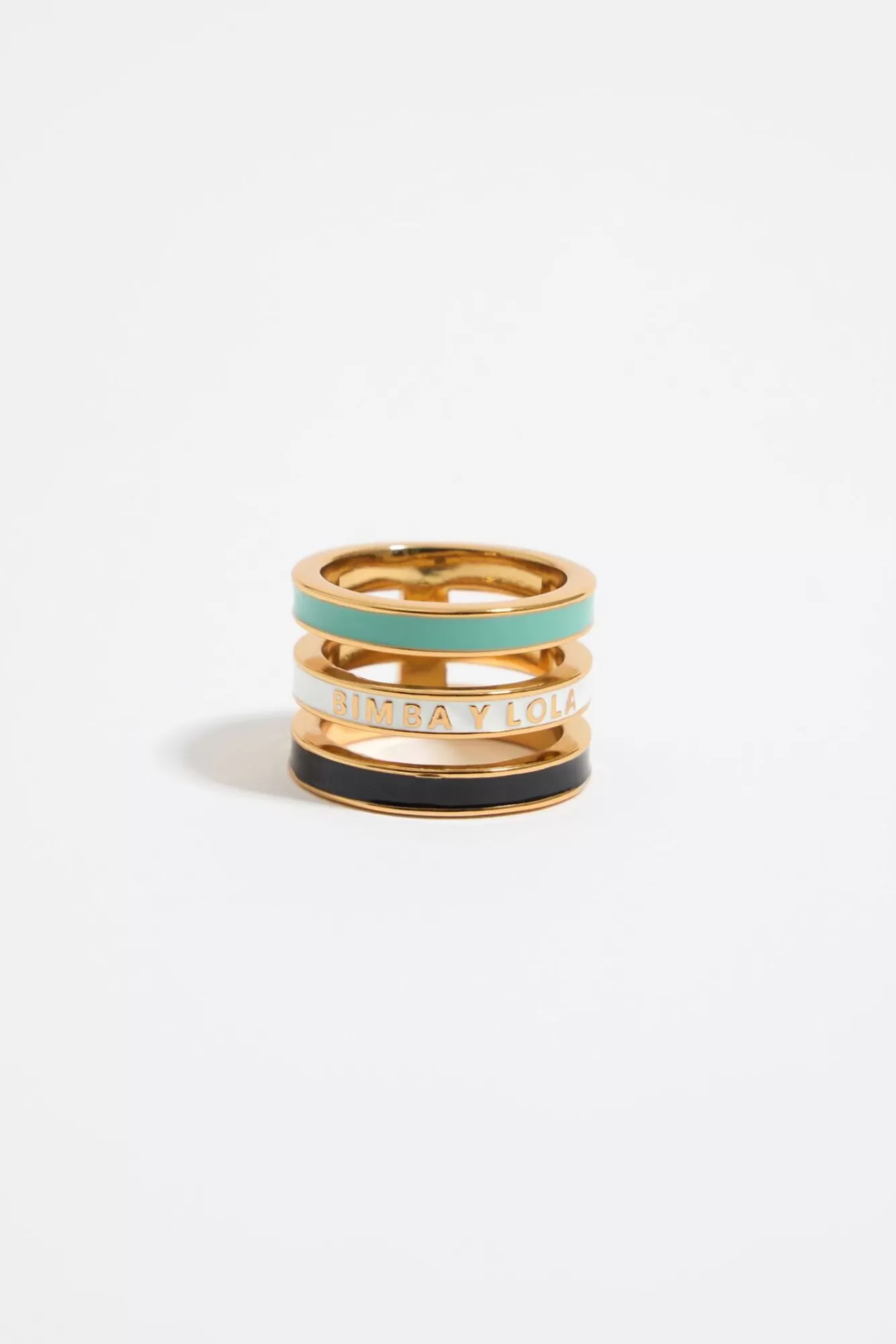 BIMBA Y LOLA Anillo Tres Bandas Logo Esmalte Multicolor Best Sale