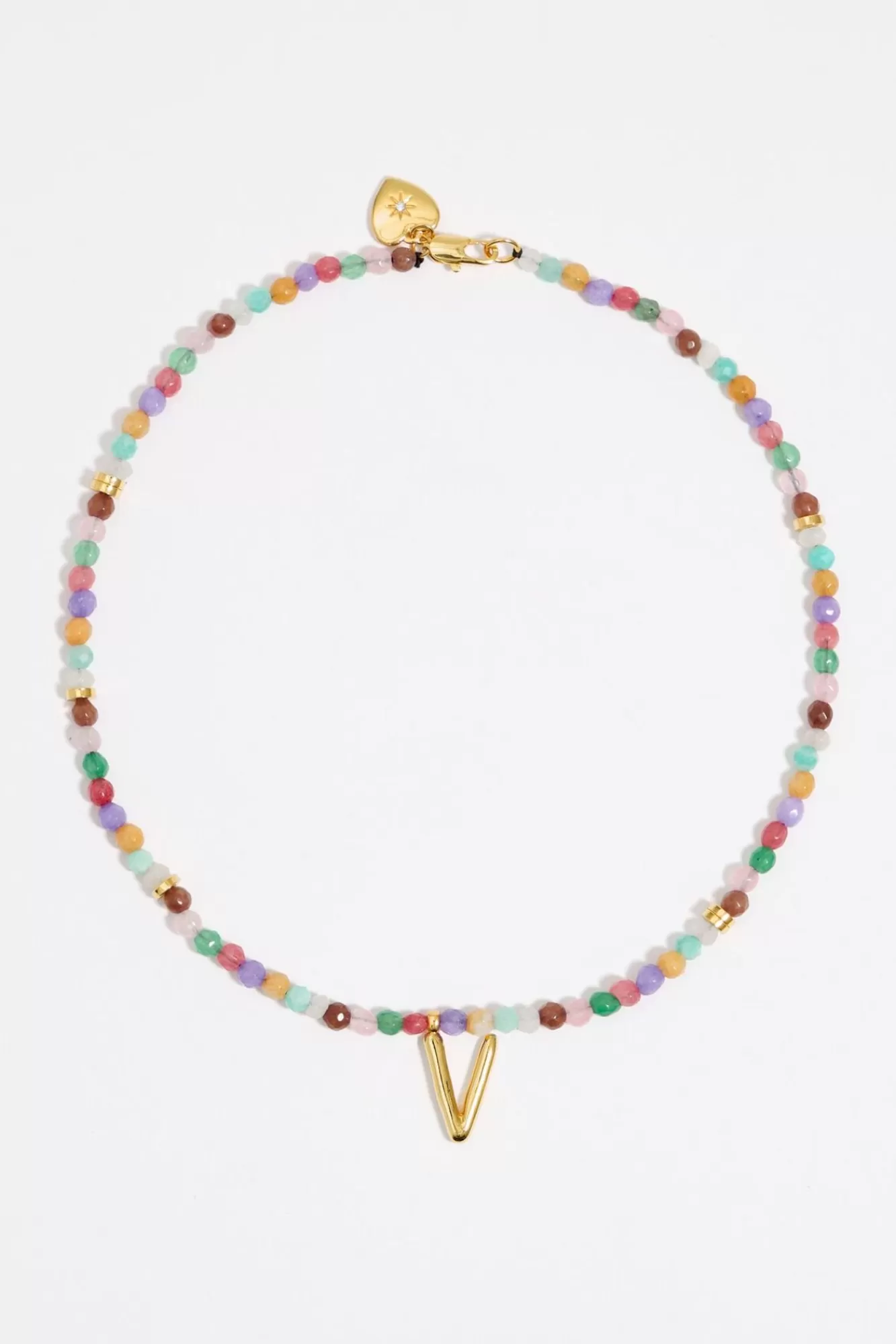 BIMBA Y LOLA Collar Letra V Piedras Multicolores Cheap