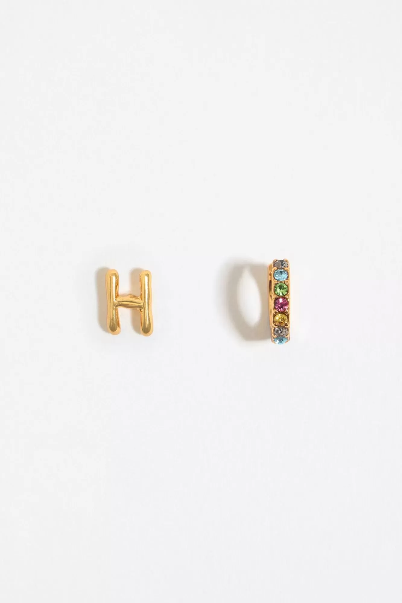 BIMBA Y LOLA Pendientes Letra H Y Aro Mini Cristales Multicolores Sale