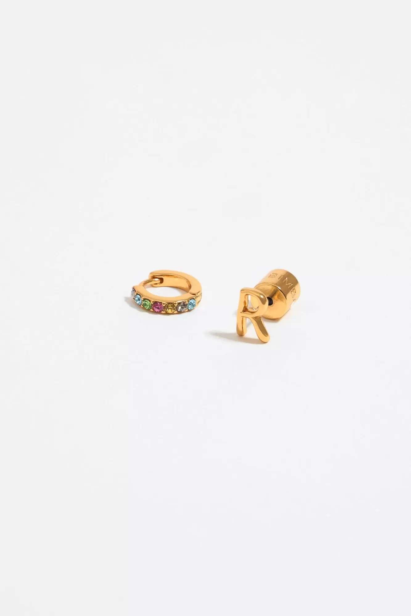 BIMBA Y LOLA Pendientes Letra R Y Aro Mini Cristales Multicolores Cheap
