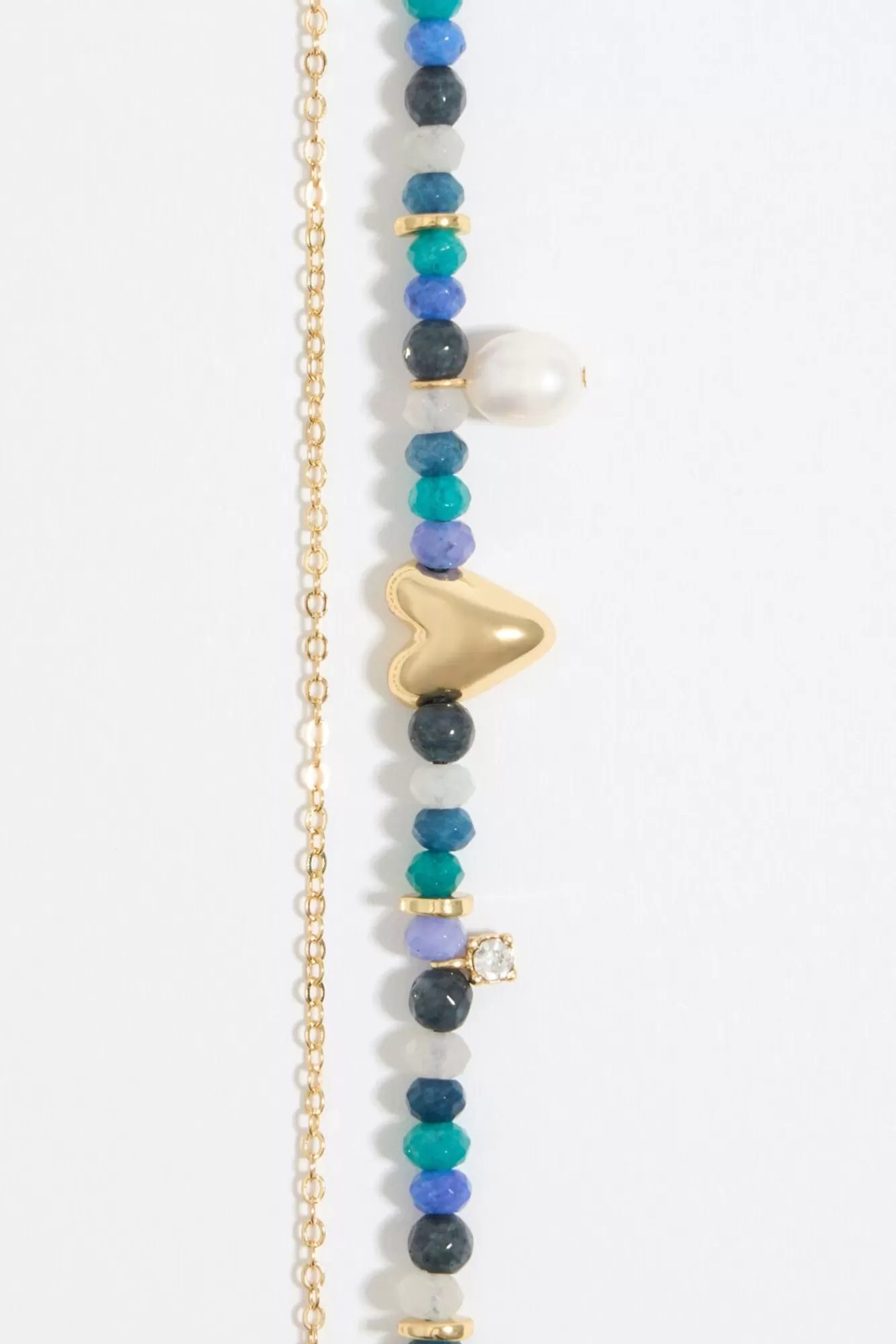 BIMBA Y LOLA Pulsera Doble Piedras Multicolores Y Cadena Dorada Best Sale