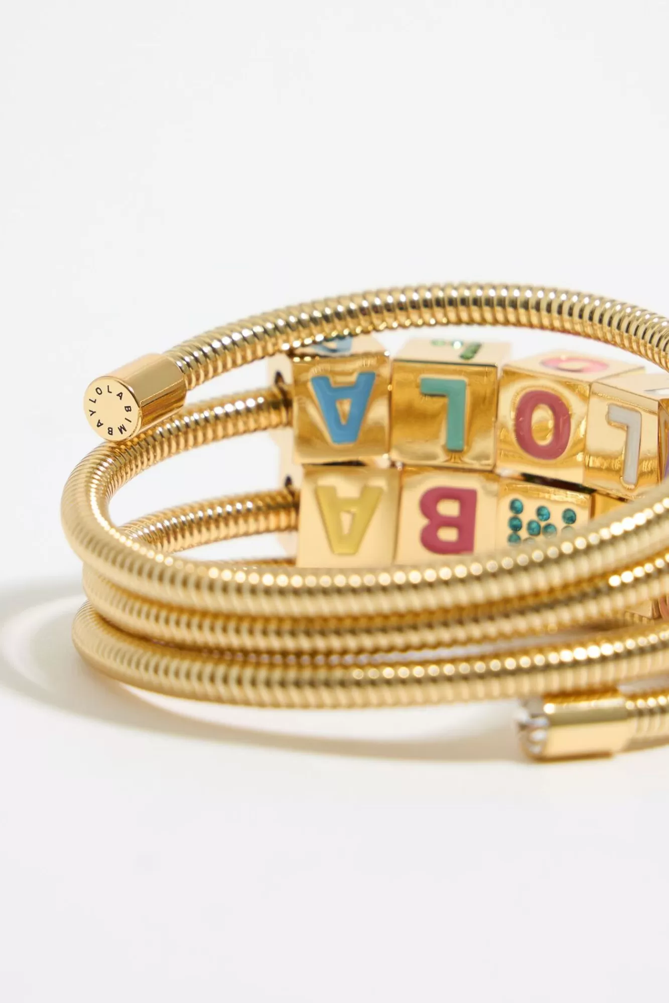 BIMBA Y LOLA Pulsera Muelle Logo Multicolor Y Cristales New
